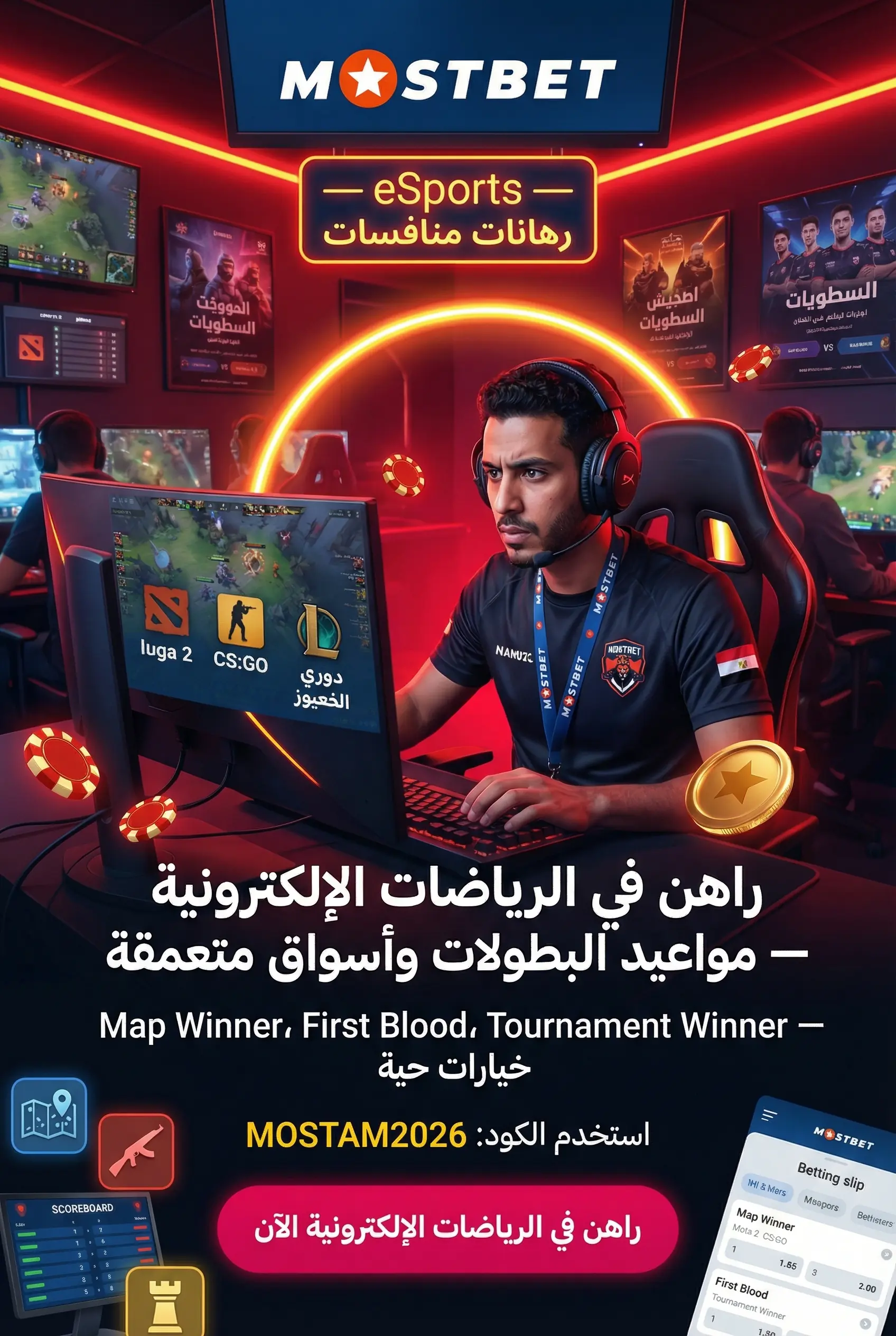 الرياضات الإلكترونية في Mostbet