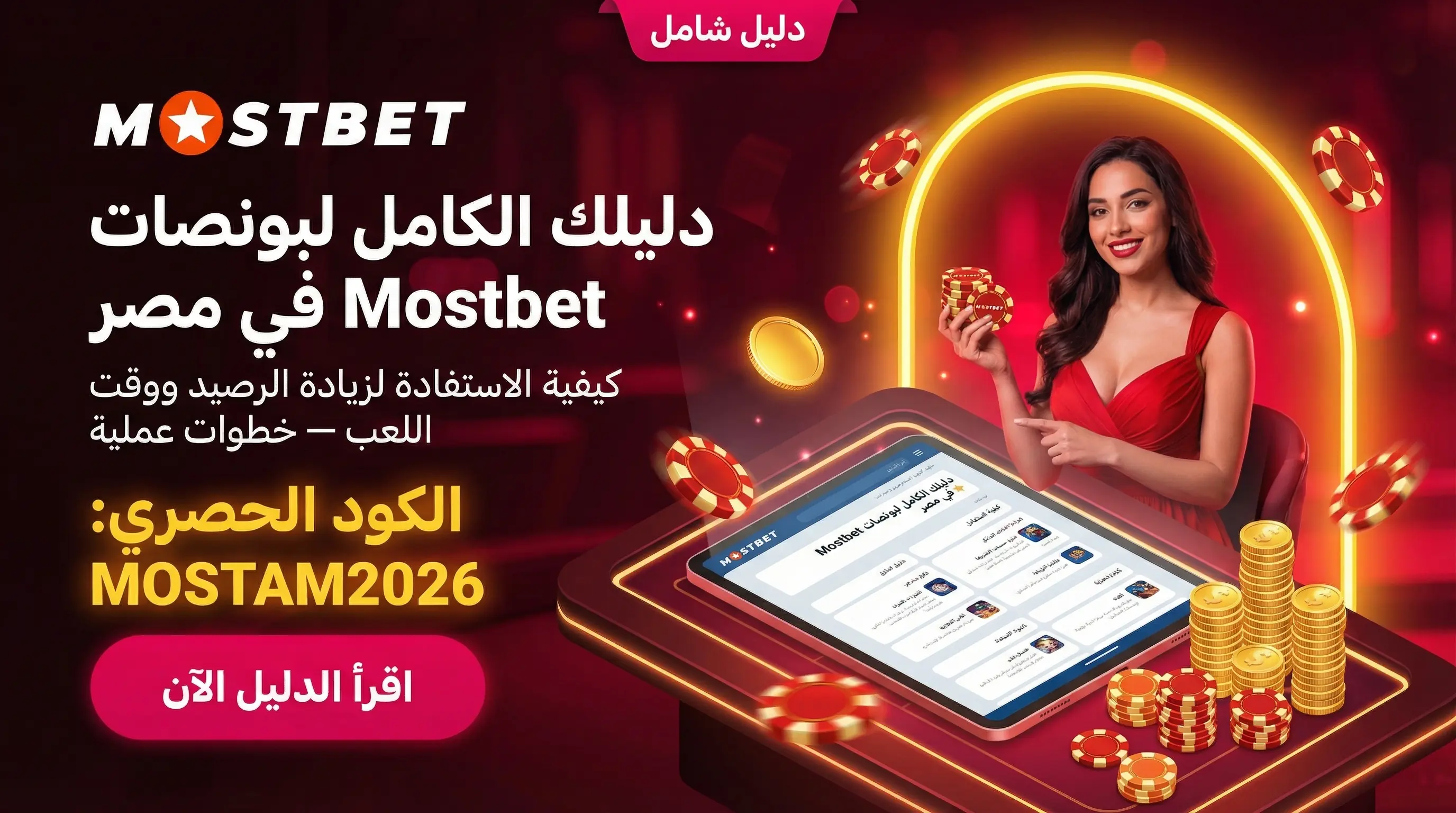 بانر أفقي يشرح بونص Mostbet مصر وكيفية الاستفادة منه